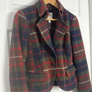 Esprit Wool Tartan Blazer Size 4 – Equestrian British Heritage Style